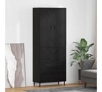 vidaXL Aparador alto 2 uds. Roble negro 69,5 x 34 x 180 cm
