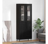vidaXL Aparador alto 2 uds. Roble Negro 69,5 x 34 x 180 cm