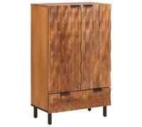 vidaXL Aparador Alto Acabado de Acacia Marrón 60 x 33 x 100 cm, Comedor, Mueble Moderno, Elegante aparador, diseño Rectangular, Madera Duradera, organización hogar