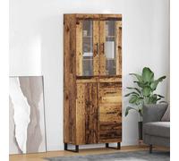 vidaXL Aparador alto con cajón 2 pcs Madera envejecida