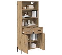 vidaXL Aparador Alto con cajón Roble Artesanal 69,5 x 32,5 x 180 cm, Armario Moderno para Comedor, Mueble Rectangular Duradero, práctico y Chic para tu salón
