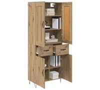 vidaXL Aparador Alto con cajón Roble Artesanal 69,5 x 34 x 180 cm, Aparador Rectangular para Comedor, Almacenamiento Moderno, Elegante y Funcional para tu hogar