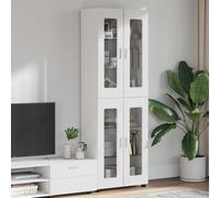 vidaXL Aparador alto con estante FLORIN brillante 60 x 35 x 182 cm