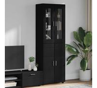 vidaXL Aparador alto con estante FLORIN Negro 60 x 35 x 182 cm