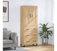 vidaXL Aparador alto madera contrachapada color roble 69,5x34x180 cm