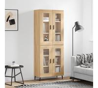 vidaXL Aparador alto madera contrachapada color roble 69,5x34x180 cm
