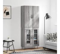 vidaXL Aparador alto madera contrachapada gris sonoma 69,5x34x180 cm