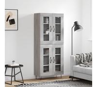 vidaXL Aparador alto madera contrachapada gris sonoma 69,5x34x180 cm