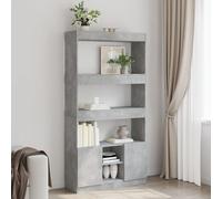 vidaXL Aparador alto madera de ingeniería gris hormigón 92x33x180 cm