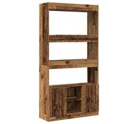 vidaXL Aparador alto madera de ingeniería marrón 92x33x180 cm en color Marrón roble/Roble/Blanco y más