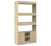 vidaXL Aparador alto madera de ingeniería marrón 92x33x180 cm en color Marrón roble/Roble/Blanco y más
