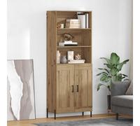 vidaXL Mueble alto Artisan, roble, 69,5 x 32,5 x 180 cm, material de madera