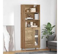 vidaXL Aparador alto Roble artisan 69,5 x 34 x 180 cm