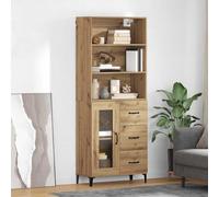 vidaXL Mueble alto Artisan, roble, 69,5 x 34 x 180 cm, material de madera