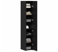 vidaXL Aparador Alto Roble Negro 30 x 42,5 x 185 cm, Alto Mueble Rectangular, Moderno Storage, Madera diseñada, Espacio Minimalista para un hogar organizado