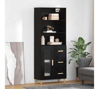 vidaXL Aparador alto Roble Negro 69,5 x 32,5 x 180 cm