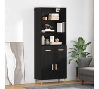 vidaXL Aparador alto Roble Negro 69,5 x 32,5 x 180 cm