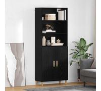 vidaXL Aparador alto Roble Negro 69,5 x 32,5 x 180 cm