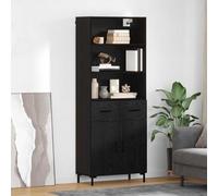vidaXL Aparador alto Roble Negro 69,5 x 34 x 180 cm