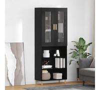 vidaXL Aparador alto Roble Negro 69,5 x 34 x 180 cm