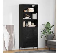 vidaXL Aparador alto Roble Negro 69,5 x 34 x 180 cm