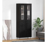 vidaXL Aparador alto Roble Negro 69,5 x 34 x 90 cm