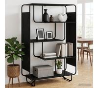 vidaXL Aparador alto Roble Negro 93.5 x 37.5 x 144 cm