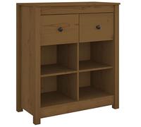 vidaXL Aparador Armario Auxiliar Alacena Mesa Consola Entrada Pasillo Vestíbulo Recibidor Mueble de Madera Maciza de Pino Marrón Miel 70x35x80 cm