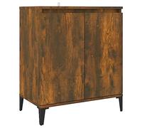 vidaXL Aparador Armario Auxiliar Alacena Mesa Consola Entrada Pasillo Vestíbulo Recibidor Mueble Madera Contrachapada Color Roble Ahumado 60x35x70 cm
