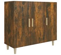 vidaXL Aparador Armario Auxiliar Alacena Mesa Consola Entrada Pasillo Vestíbulo Recibidor Mueble Madera Contrachapada Roble Ahumado 90x34x80 cm