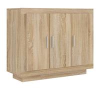 vidaXL Aparador Armario Auxiliar Alacena Mesa Consola Entrada Pasillo Vestíbulo Recibidor Mueble Madera Contrachapada Color Roble Sonoma 92x35x75 cm