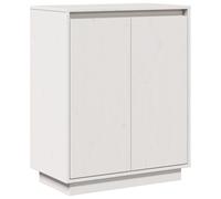 vidaXL Aparador Armario Auxiliar Lateral Alacena Sala de Estar Almacenaje Organizador Salón Dormitorio Blanco 60x34x75 cm Madera Maciza de Pino