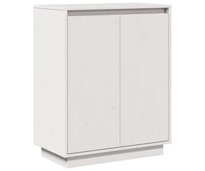 vidaXL Aparador Armario Auxiliar Lateral Alacena Sala de Estar Almacenaje Organizador Salón Dormitorio Blanco 60x34x75 cm Madera Maciza de Pino