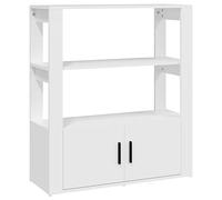 vidaXL Aparador Armario Mueble Auxiliar Puertas Almacenamiento Sala de Estar Comedor Cocina Dormitorio de Madera Contrachapada Blanco