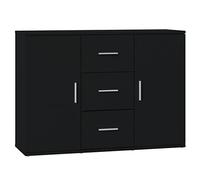 vidaXL Aparador Armario Mueble Auxiliar Puertas Almacenamiento Sala de Estar Comedor Cocina Dormitorio de Madera Contrachapada Negro