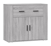 vidaXL Aparador Auxiliar Armario Consola Mueble Almacenamiento Estantes Salón Sala de Estar Decoración de Madera Contrachapada Gris Sonoma