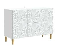 vidaXL Aparador Blanco 89 x 34,5 x 60 cm Madera de ingeniería, Sideboard Rectangular Vintage, Organizador Moderno, Amplio gabinete, Unidad para Sala, Ideal en Interiores