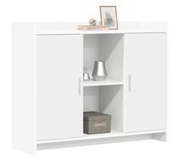 vidaXL Aparador Blanco 98,5 x 33 x 80 cm Madera de ingeniería, Aparador Moderno, Almacenamiento Rectangular, Amplio Mueble para Comedor, Sala, soluciones funcionales