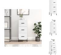 vidaXL, aparador blanco brillante, 34,5 x 34 x 90 cm, material de madera, - Aparadores