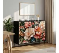 vidaXL Aparador BORNE Roble Negro 102 x 33 x 76 cm