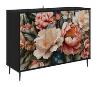 vidaXL Aparador BORNE Roble Negro 102 x 33 x 76 cm