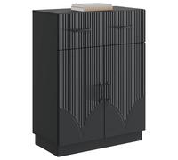 vidaXL Aparador con cajón Negro 66 x 34,5 x 87 cm Madera de Ingeniería, Aparador Moderno, Espacio Amplio, Mueble Compacto, Buffet Elegante, práctico para organizar tu hogar