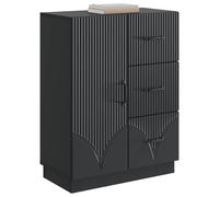 vidaXL Aparador con cajón Negro 66 x 34,5 x 87 cm Madera de Ingeniería, Sala, Mueble de Almacenaje Moderno, Muebles de Comedor, Armario Funcional, Solución Amplia para Organizar