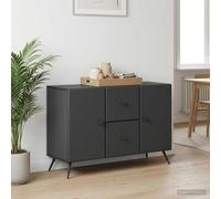 vidaXL Aparador con cajón Negro 89 x 34,5 x 60 cm Madera de Ingeniería