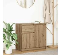vidaXL Aparador con cajón roble artesanal 71x35x65cm madera ingeniería