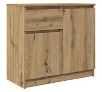 vidaXL Aparador con cajón roble marrón 71x35x65 cm madera ingeniería en color Marrón roble/Roble artisan/Blanco y más