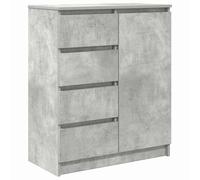 vidaXL Aparador con cajones gris cemento, 71 x 35 x 84 cm, de aglomerado