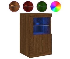 Vidaxl aparador con luces led madera de ingeniería roble marrón