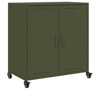 vidaXL Aparador de acero laminado en frío 68,5x39x72 cm en color Blanco/Verde/Rosa