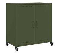 vidaXL Aparador de acero laminado en frío 68,5x39x72 cm Blanco/Verde/Rosa